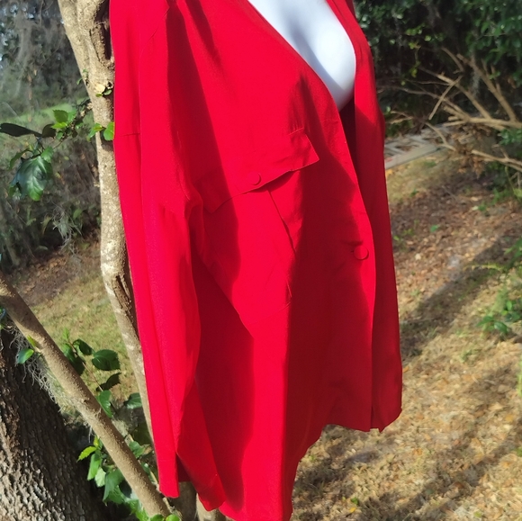 John Yang 80s 90s Red Blazer Medium - Picture 4 of 5